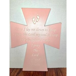 Pink Wooden Cross With Childrens Prayer